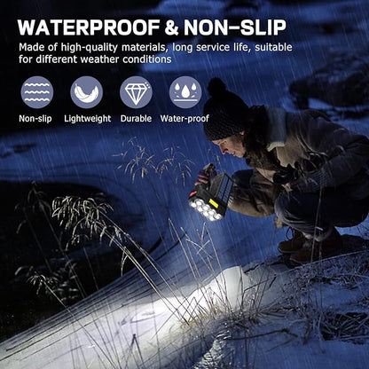 Solar Flashlight Rechargeable 8 LED Handheld with COB Sidelight, High Lumens 3 Modes Searchlight, Portable Lightweight Waterproof Spotlight for Fishing Outdoor Camping Emergencies