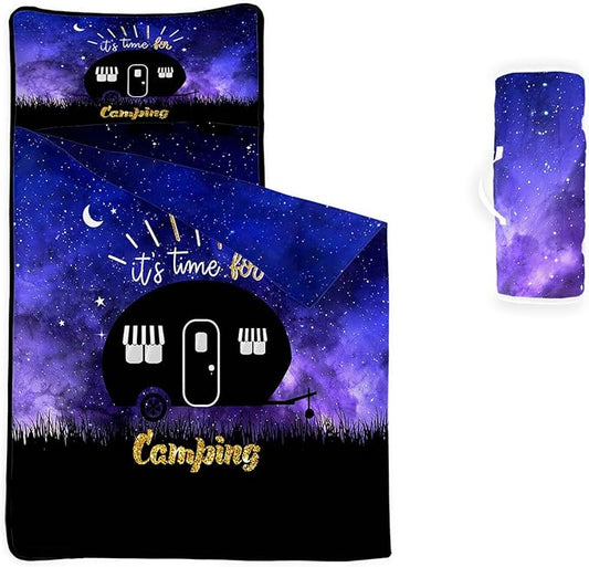 Space Nap Mat - Space Ship Galaxy Sleeping Bag with Removable Pillow - Daycare and Sleepovers Preschool Kindergarten Bedding Set for Kids Toddler Boys Girls