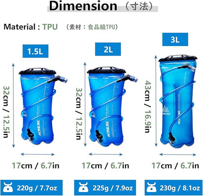 JEELAD Soft Folding Water Bottles BPA-Free Leak-Proof Hydration Bladder Water Bladder TPU Soft Running Water Bottles Collapsible Flask Hydration Pack Vest Ideal for Running Hiking Cycling Outdoor