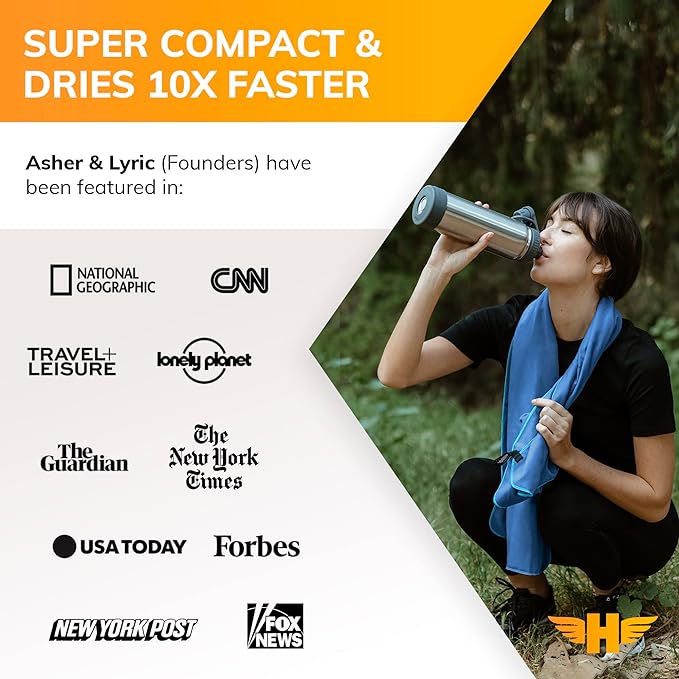 Hero Microfiber Towel for Travel, Camping, Beach, Gym – 24” X 48” (Includes Bonus Washcloth)