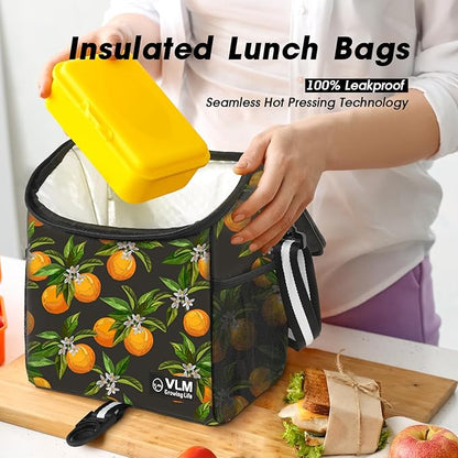 VLM Lunch Box for Women, Insulated Lunch Bag Women with Adjustable Shoulder Strap, Cute Lunch Tote Bag for Work,Picnic,Camping