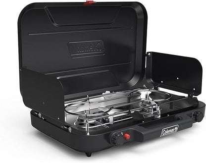 Coleman Classic 3-Burner Propane Camping Stove, Portable Camp Stove with 3 Adjustable Burners & Push-Button Instant Ignition, 28,000 BTUs for Camping, Tailgating, Grilling, BBQs, & More