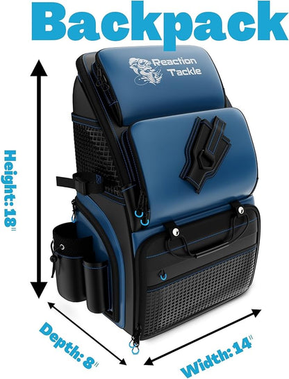 Reaction Tackle Fishing Tackle Bag – Salt Water Resistant Fishing Bag, 1000D PVC Waterproof Material, Tackle Box Organizer with Dividers for 3600 or 3700 Trays (Small, Medium, Backpack only fit 3600)