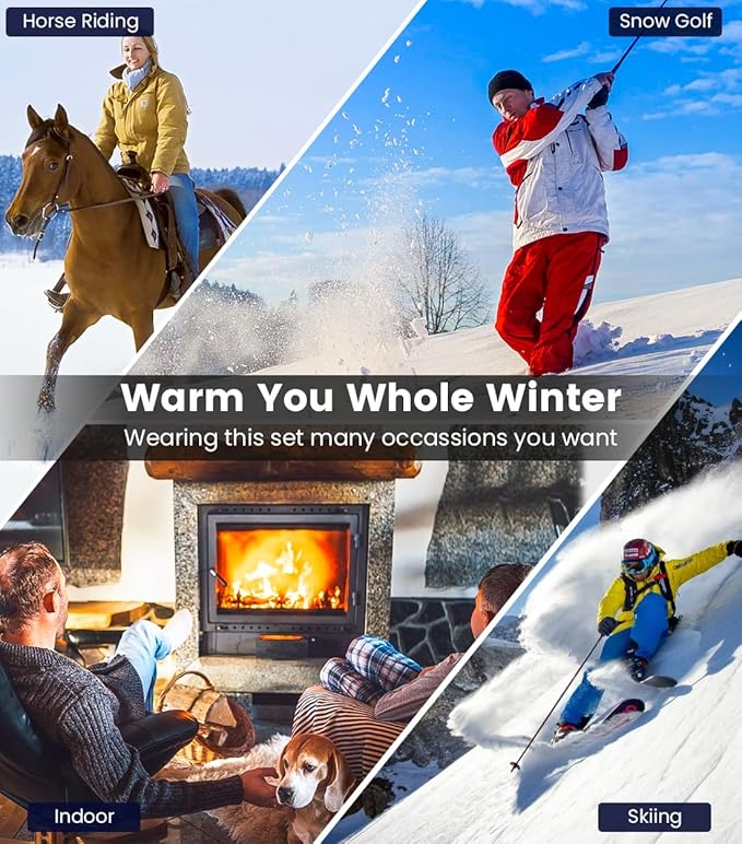 Heated Set Rechargeable - Heated Socks and Hand Warmers for Men - 2 Packs 6000mAh Electric Foot Warmers - Gifts for Camping, Hunting, Fishing and Outdoor Activities - Christmas Stocking Stuffers