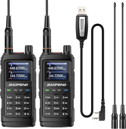BAOFENG UV-17R Two Way Radio, Dual Band 144-148/420-450Mhz Handheld Ham Radio with Standard Antenna & High Gain Long Antenna, 1800mAh Li-ion Battery, 999 Channels, Manual DTMF, Support CHIRP (2 Pack)