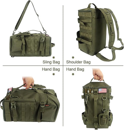 Fishing Backpack Tackle Bag, Fishing Backpack with Rod Holders Large Storage Fishing Tackle Box Backpack, Fishing Rod Bag for Carrying Fishing Gear and Equipment, Fishing Gifts for Men, RBG02