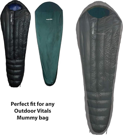 Sleeping Bag Liner (Charcoal, Rectangular/Micro Polyester)