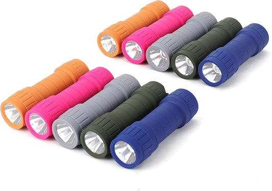 10-Pack Professional Outdoor Mini Flashlights Set, Super Bright 100 Lumen LED Flashlights for Kids, Small Flashlights Pack with 30-Piece AAA Dry Batteries Included
