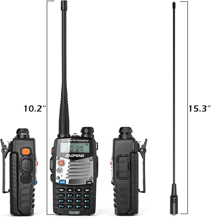 BaoFeng UV-5R Pro Ham Radio with 2 Rechargeable Battery, Dual-Band 2-Way Radio Handheld Walkie Talkies with Earpiece and Programming Cable (2 Pack)