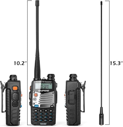 BaoFeng UV-5R Pro Ham Radio with 2 Rechargeable Battery, Dual-Band 2-Way Radio Handheld Walkie Talkies with Earpiece and Programming Cable (2 Pack)