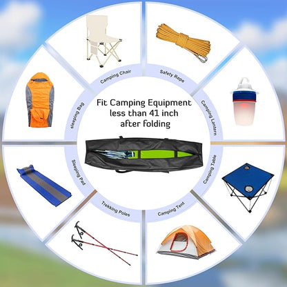INFANZIA Duffel Travel Sports Equipment Bag, Long Luggage Bag with Upgrade Zipper Water Resistant, Extra Large Foldable Storage Bag for Camping, Tent, Tripod, Fishing(41x10x14 inch,1PCS)