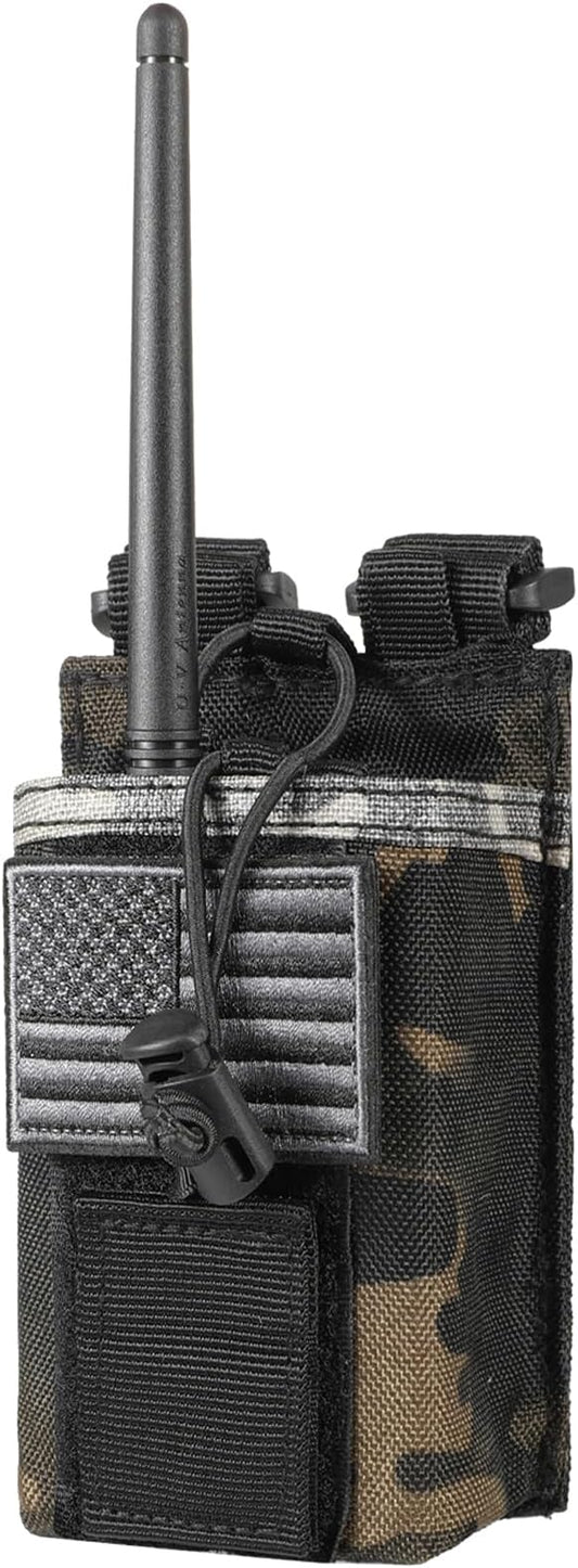 FRTKK Tactical Radio Holder Radio Holster Molle Radio Pouch Universal Radio Case Military Heavy Duty Radio Bag for Police Firefighter Two Ways Walkie Talkies Vest