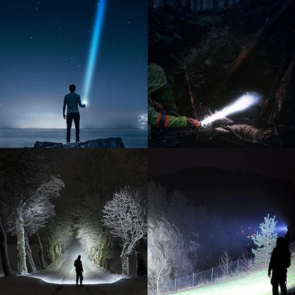 PeakPlus LED Tactical Flashlights High Lumens, Zoomable, 5 Modes Bright LED Flashlights for Emergencies, Camping, Outdoor LED Flash Lights Battery Powered, Handheld Flashlights (3 Pack) LFX1050