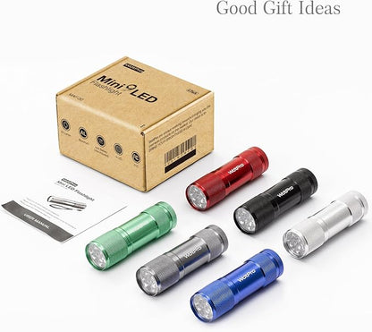 WdtPro LED Mini Flashlights, Super Bright Flashlight with Lanyard, Assorted Colors - Best Tac Torch Light for Kids, Night Reading, Power Outages, Camping(6 Pack)