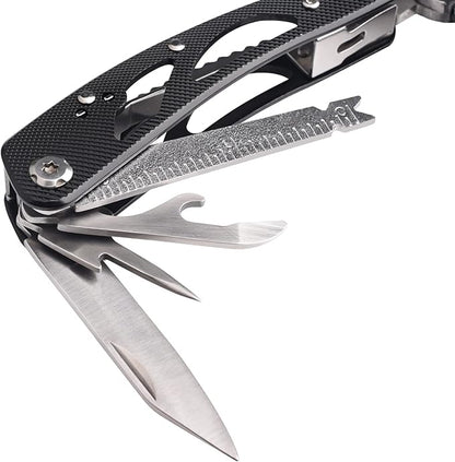 Kaba 12-in-1 Multitool Pliers of Fishing Tools, Professional Stainless Steel Multitool Pliers,Pocket Knife,Bottle Opener,Apply to Survival,Camping, Hunting and Hiking DIY Gifts for Men
