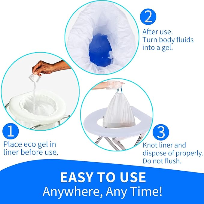 50 Packs Liquid Waste Gelling, Eco Deodorizing Gel Degradable Absorbent Poop Urine Gel for Outdoor Recreation Camping Toilet, Porta Potty Deodorizer Chemicals