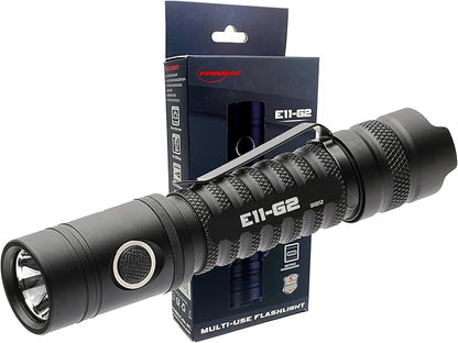 PowerTac E11-G2 Compact LED Flashlight – Extremely Bright 1300 Lumens Perfect for Everyday Carry or Professional Use, Rechargeable Type-C Charging Port, Waterproof, Hands-Free Operation