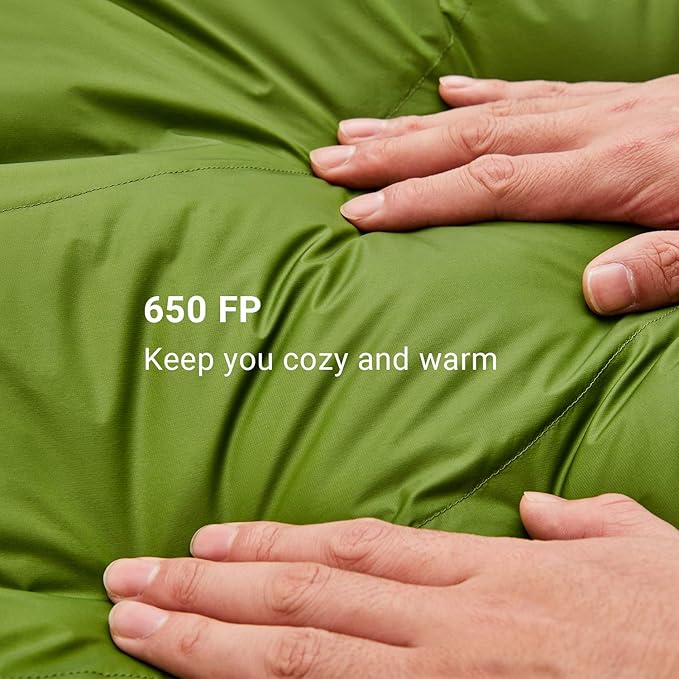 ATEPA Down Sleeping Bag for Adults, 650FP Ultralight 3 Season Compact Packable Sleeping Bag with Compression Sack for Camping Backpacking Hiking