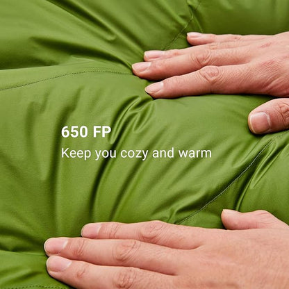 ATEPA Down Sleeping Bag for Adults, 650FP Ultralight 3 Season Compact Packable Sleeping Bag with Compression Sack for Camping Backpacking Hiking