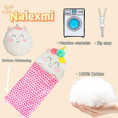 Happy Kids Sleeping Bag, Animal Bags, Sleepy Sack, Comfy, Cozy, Compact, Sleeping Bag with Pillow, Soft Pillow, Nap Mat, Wram Plush with Cotton, Slumber Bag