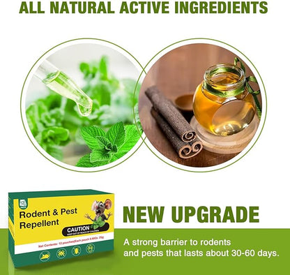 12 Pack Rodent Mouse Reppellent Bags,Mouse Repellent Pouches Natural Peppermint Oil,Repel Mice Moth Insects,Child & Pet Safe, Indoor & OutdooUse, Natural Peppermint Oil Bags for Mouse Deterrent