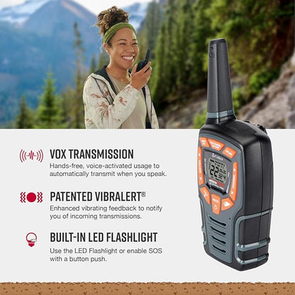 Cobra ACXT545 Walkie Talkies - Rechargeable, Long Range 28-Mile Two Way Radio Set with VOX ( 2 Pack )