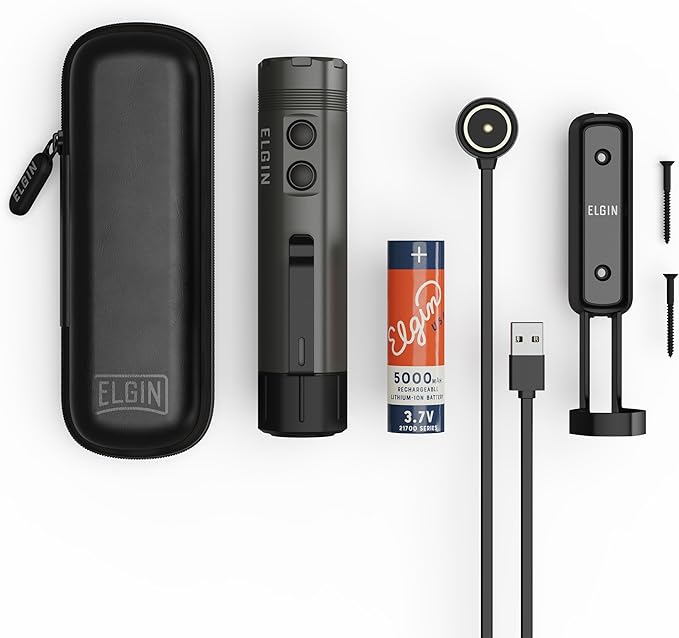 Elgin Maverick LED Flashlight, Rechargeable, Cree Super Bright 1600 Lumens, 4 Brightness Modes, Long-Lasting Battery Life, IP66 Weatherproof Torch for Work, Construction, Outdoor, Camping, Hiking