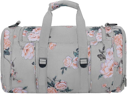 MOSISO Sports Duffel Peony Gym Bag with Shoe Compartment for Men/Women Dance Travel Weekender
