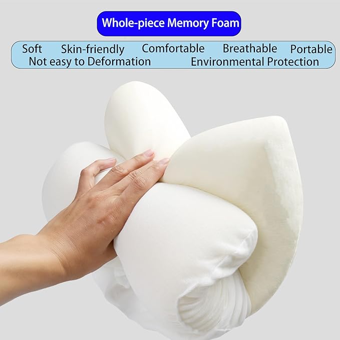 Camping Pillow Small Travel Pillow Memory Foam Bed Soft Neck Pillow Lightweight Easy to Carry Portable Cooling Home Pillow Removable Pillow Cover with Travel Storage Bag (Gray)