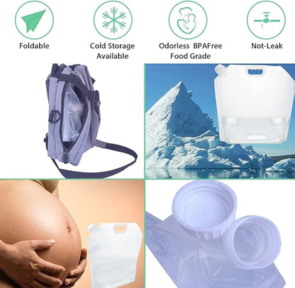 20.8Gallon(80Litres) Water Storage Containers, Foldable Water Bag, BPA-Free, 8PCS-2.6Gallon/10L，Premium Collapsible Water Jug, and Water Containers, for Camping, Hiking, Emergency Water Storage