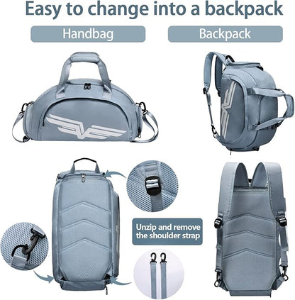 FIORETTO 30L Sports Gym Duffle Bag with Wet Pocket & Shoe Compartment, Weekender Hospital Overnight Bag for Women, Sports Holdall Backpack