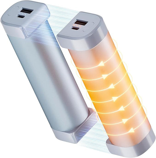 Hand Warmers Rechargeable 2 Pack, Magnetic Electric Hand Warmers, 360°Heating 14Hrs Warmth 3 Levels Temp, Portable 10000mAh Power Bank, Indoors/Outdoors, Raynauds, Golf, Gifts for All