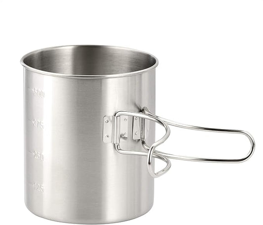 M-Tac 17oz Stainless Steel Hiking Mug Travel Coffee Cup with Handle