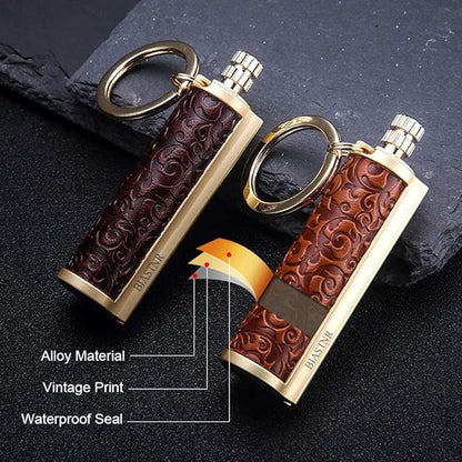 Permanent Match, Keychain Matchstick Fire Starter Immortal Lighter, Flint Match Stick Kerosene Refillable Lighter for Outdoor Camping Survival, yellow