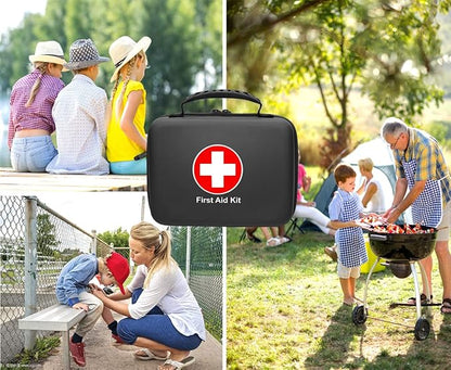 SHBC Waterproof First Aid Kit (228pcs) with All Basic or Advanced Supplies You Need. Suitable for Emergencies at Home or Outside, Travel, Home, Camping, Black