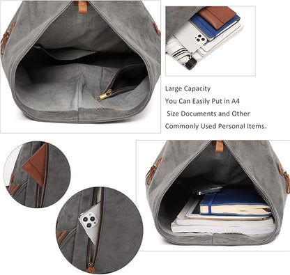 KL928 PU Leather Vintage Backpack – Large Casual Daypack Outdoor Travel Rucksack Hiking Backpacks