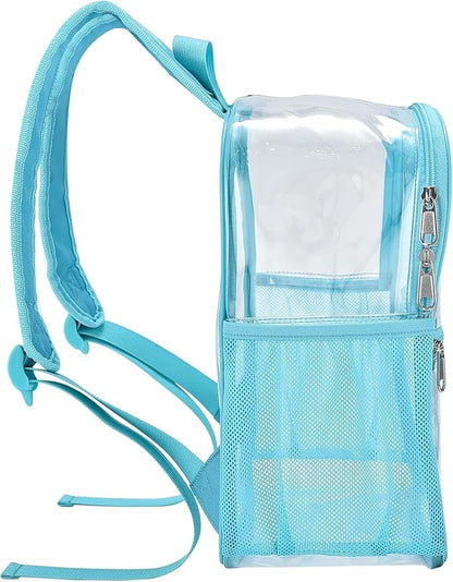 Oraben Clear Backpack for Stadium Events Clear Stadium Backpack 12x6x12 Bag (Enhanced Strap, Teal)