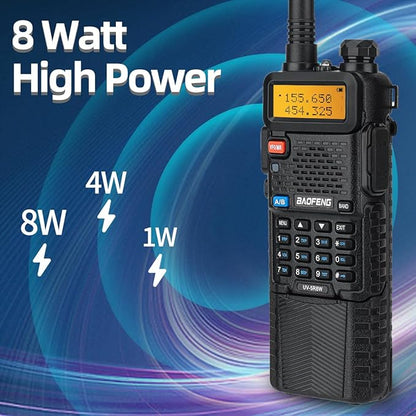 Baofeng UV-5R 8W Ham Radio Long Range Walkie Talkies for Adults Baofeng UV5R Two Way Radio with Earpiece 3800mAh Battery (2)