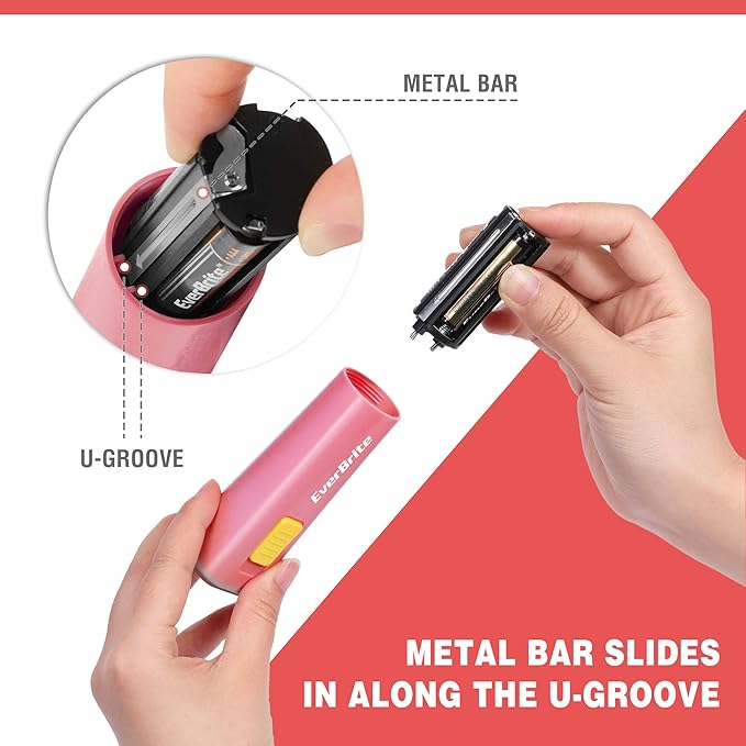 EverBrite Kids Flashlight, Mini LED Flashlight, Plastic Torch Use for Emergencies, Camping, Outdoor with Lanyard 3AAA Battery Included, Coral
