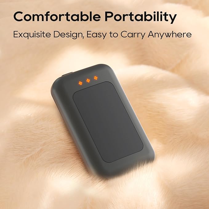 Electric Hand Warmers Rechargeable 2 Pack, 6400mAh Rechargeable Hand Warmer, 16 Hrs Portable Hand Warmer for Outdoor Camping Hunting Golf Accessories, Gifts for Women Men - Grey