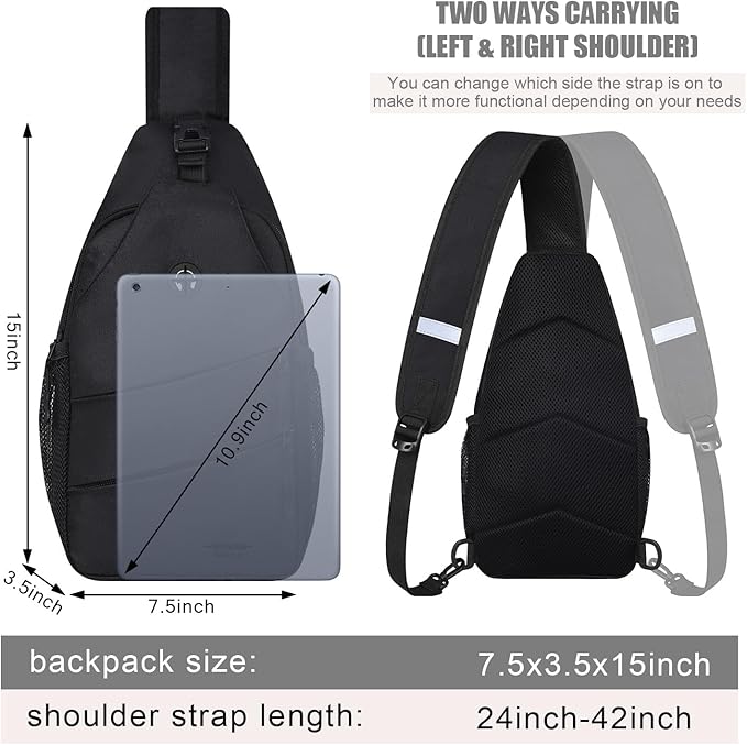 Crossbody Bags for Women Men Trendy Sling Bag Bakpack Casual Chest Bag with Convertible Shoulder Strap
