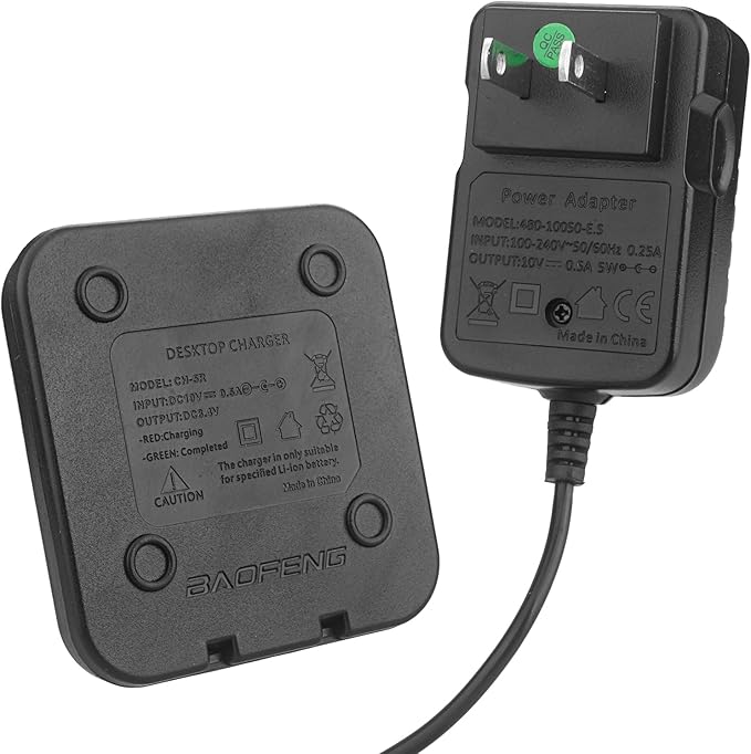 BAOFENG uv-5r charger,original desktop walkie talkie charger with US Adapter 100v-240v for BAOFENG BF-F8HP UV-5X3 5RA 5RB 5RC 5RD 5RE 5REPLUS radio accessories (Base + charger + USB charging cable*1)