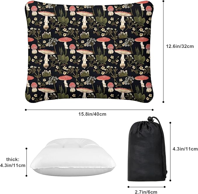Inflatable Camping Pillow, Patterned Travel Backpacking Pillow, Lightweight & Portable Hiking Beach Pillow, Travel Camping Essential Accessories for Adult & Kids