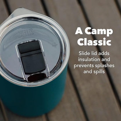 MiiR, Camp Cup, Vacuum Insulated, Stainless Steel with Slide Lid, BPA Free, Black, 20 Fluid Ounces