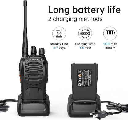 BAOFENG Walkie Talkies BF-888S Two Way Radio Long Range Rechargeable,Portable Radios,Handheld Walkie Talkie for Adults with Flashlight Li-ion Battery and Charger（10 Pack）
