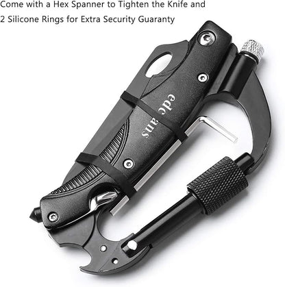 Multitool Carabiner, Tactical Carabiners Keychain for Men Outdoor Camping