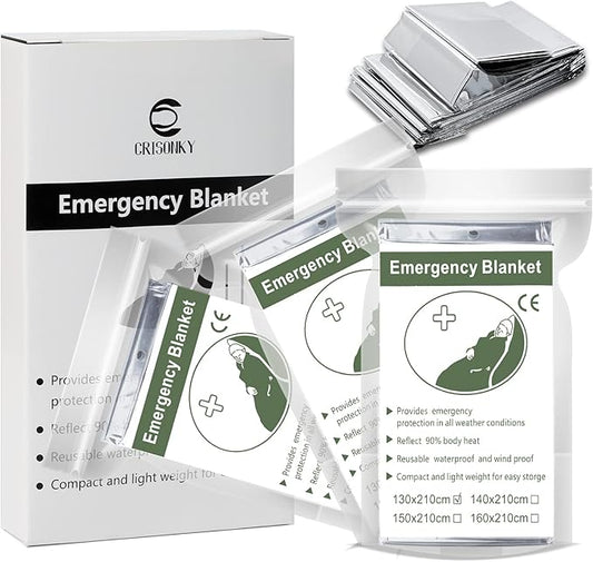 Emergency Mylar Thermal Blankets, Designed for Outdoors, Survival Reflective Thermal First Aid Foil Blanket