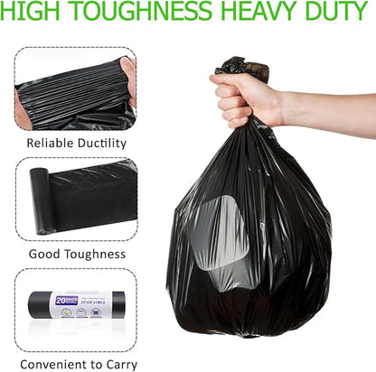 Portable Toilet Bags 8 Gallon Trash Bag,Poop Bags for Dogs Biodegradable,5 Gallon Bucket,Lightweight & Sturdy Pet Waste Bags,Garbage Bags Refill Rolls for Outdoor Camping,Travel（Black）