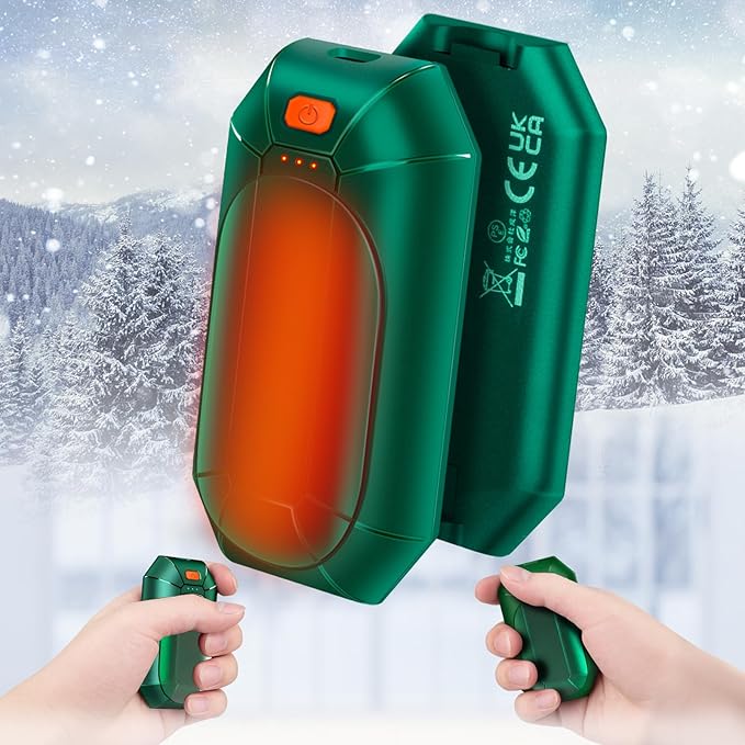 2 Pack 𝐇𝐚𝐧𝐝 𝐖𝐚𝐫𝐦𝐞𝐫𝐬 Rechargeable,Portable Electric Hand Warmers Reusable,USB Handwarmers,Outdoor/Indoor/Working/Studying/Camping/Hunting/Golf/Pain Relief/Game/Warm Gifts for Men Women Kids