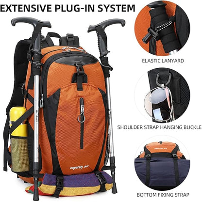 40L Waterproof Lightweight Hiking,Camping,Travel Backpack for Men Women